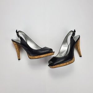 Sale! [Jessica Simpson] Black Hanson Cork Heels